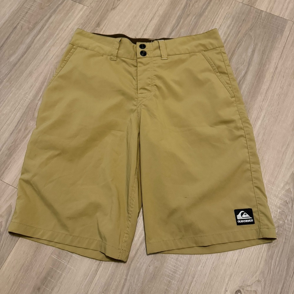 Quiksilver Amphibians Board Shorts Men's 29  Brown Logo Hook Loop Snap‎ Pockets